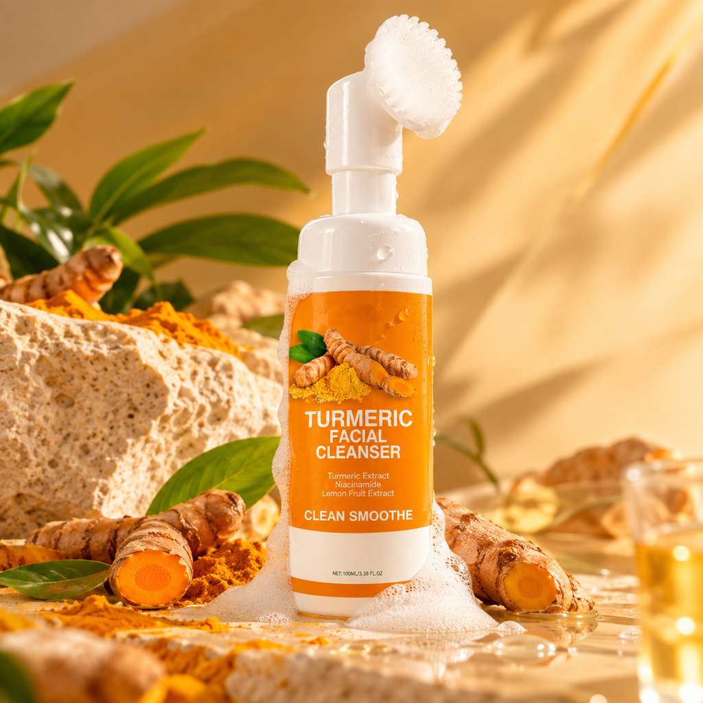 Espuma limpiadora facial con cúrcuma y ácido kójico