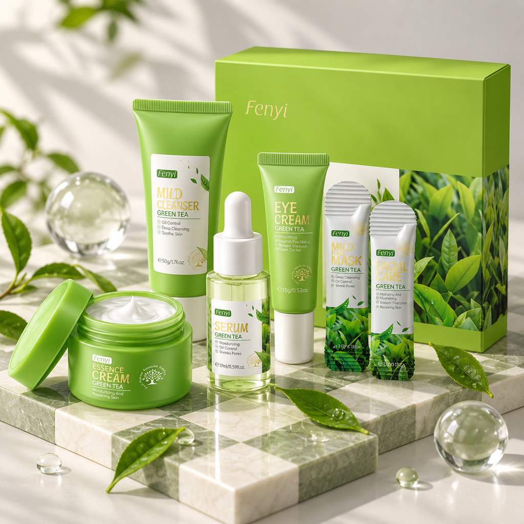 Green Tea Skincare Set · Rutina Facial 6 Pasos
