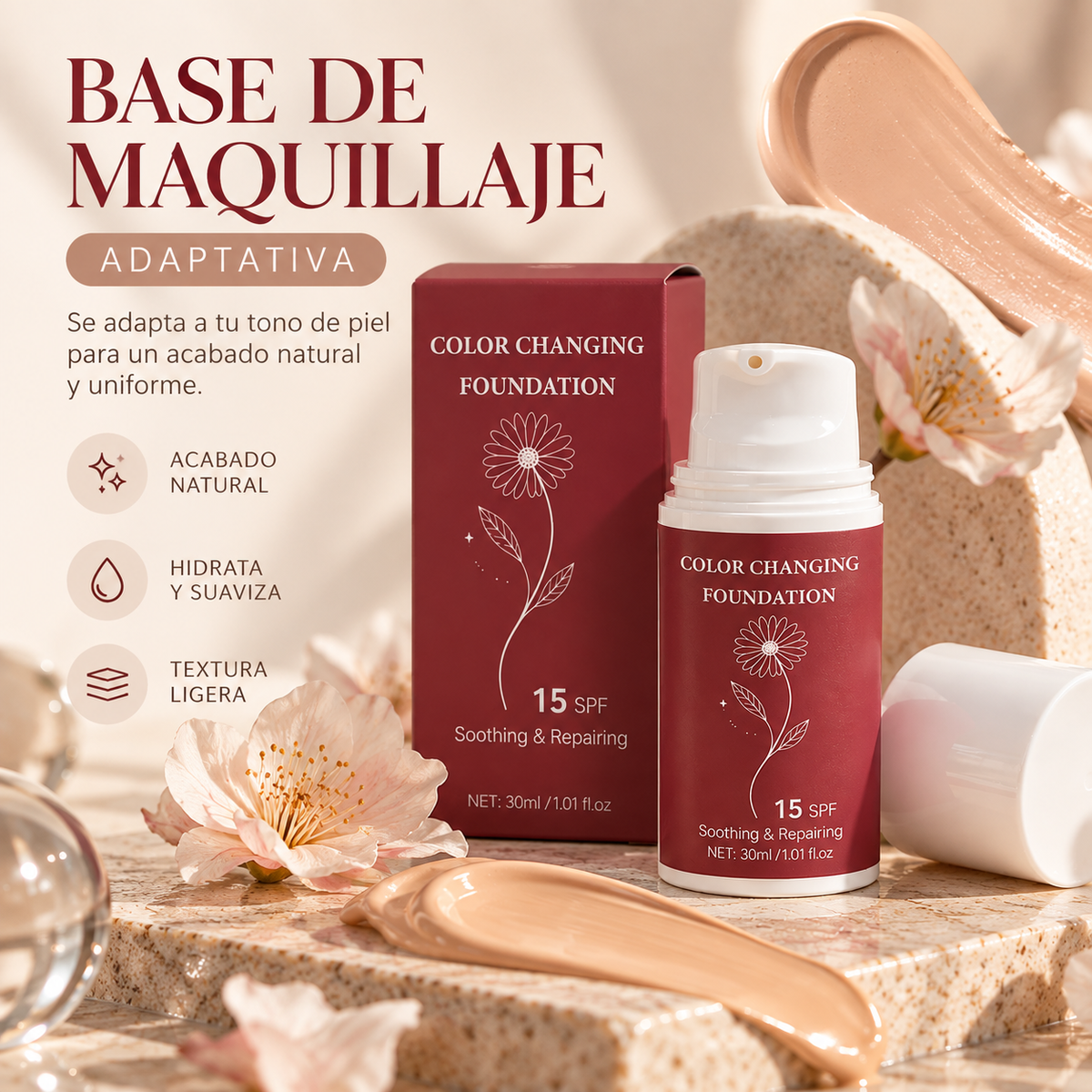 Adaptive Skin Foundation. Base de Maquillaje Adaptativa